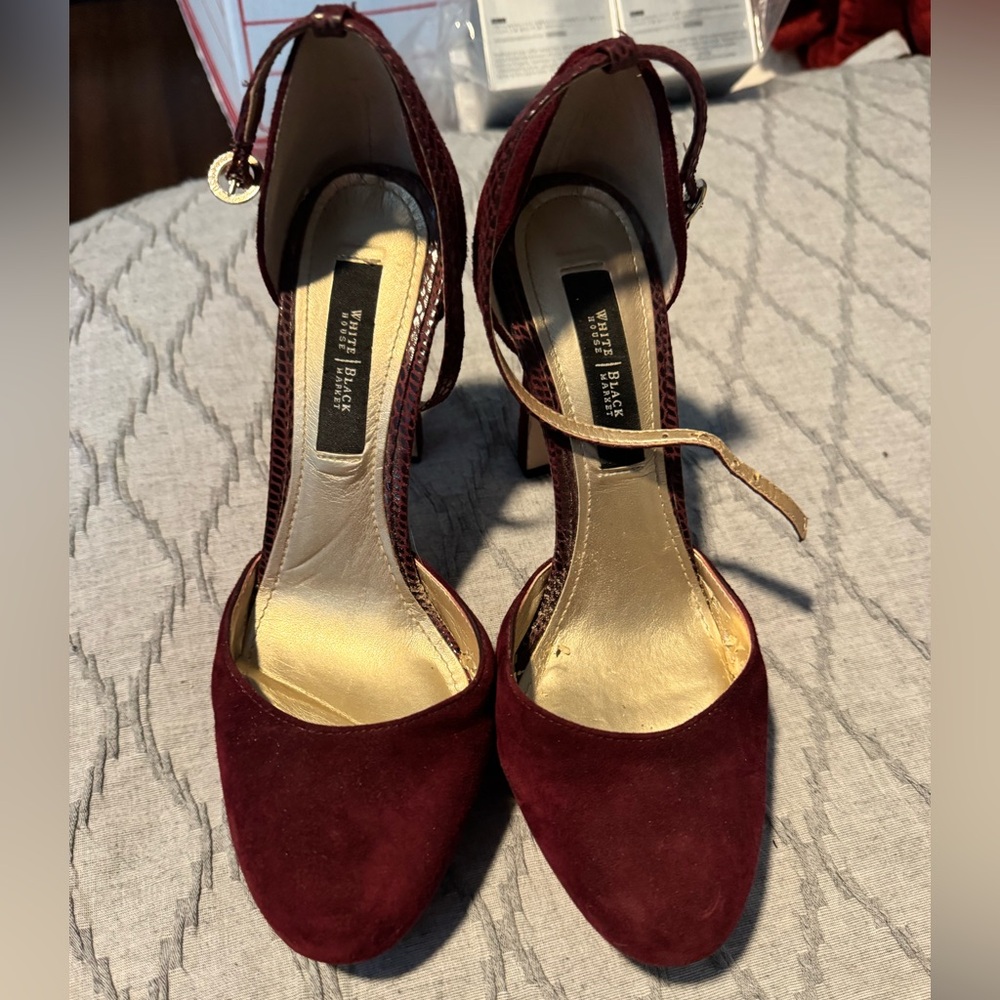 Maroon (burgundy) high heel shoes, 4 in heel